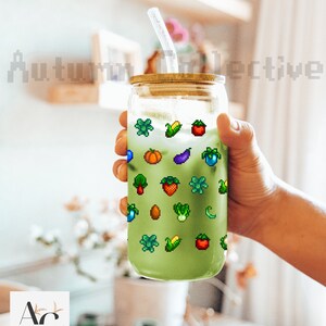 Crops Stardew Valley Sipper Glass Gift for Gamer