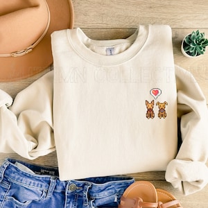 Dog Stardew Valley Sweatshirt, Gift for Him and Her, Video Game Art, Pixel Art, Crossing, 8Bit, Valley, Animal, Cozy Gamer, Gaming