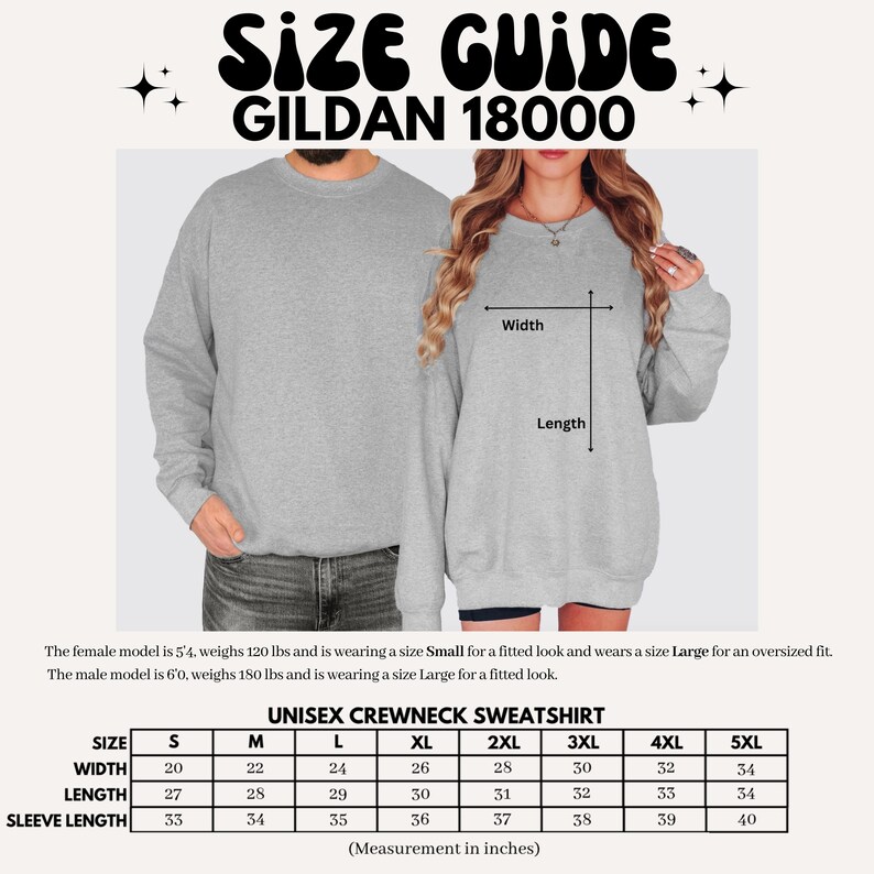 Stardew Valley Fall Trees and Cats Sweatshirt Size Guide