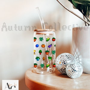 Crops Stardew Valley Sipper Glass Gift for Gamer