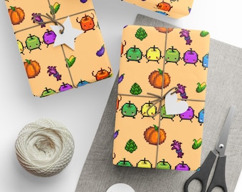 Papier do pakowania Stardew Valley, papier do pakowania prezentów Junimo Pixel Art