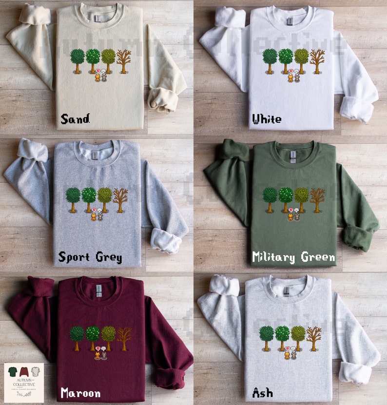 Stardew Valley Fall Trees and Cats Sweatshirt