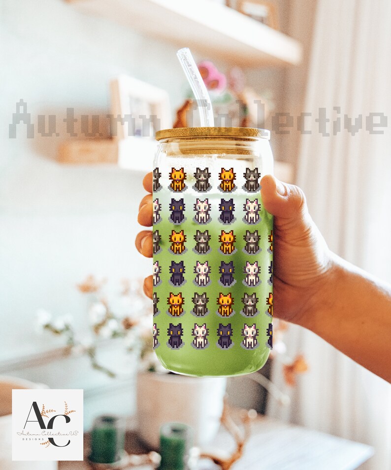 Cat Stardew Valley Sipper Glass Gift