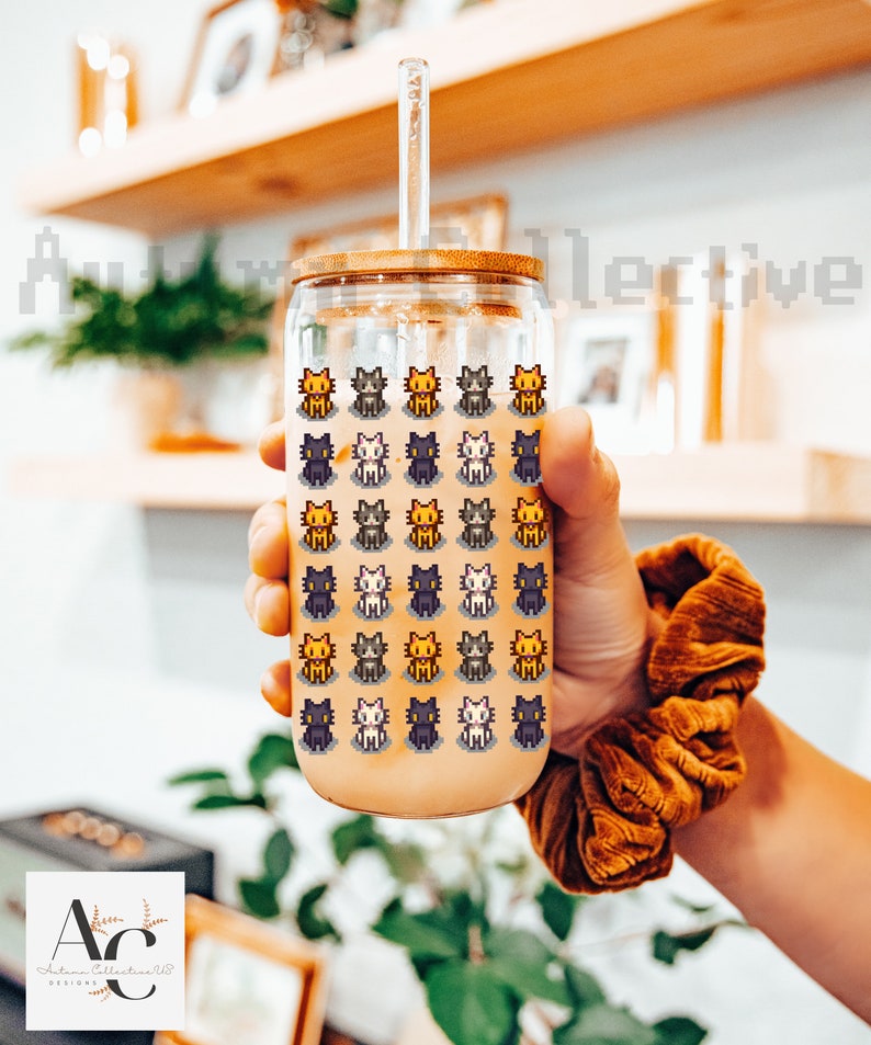 Cat Stardew Valley Sipper Glass Gift