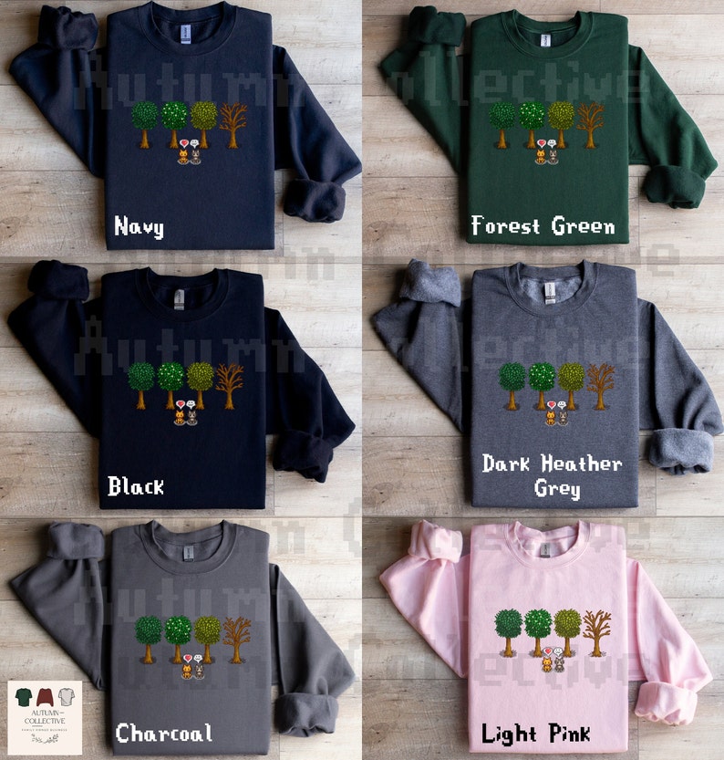 Stardew Valley Fall Trees and Cats Sweatshirt