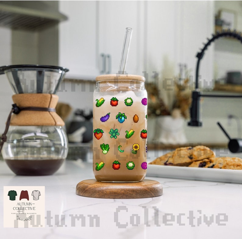 Crops Stardew Valley Sipper Glass Gift for Gamer