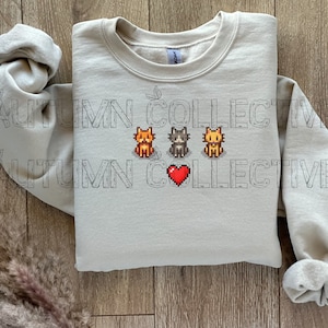 Stardew Valley Cat Sweatshirt: Pixel Art Cozy Gamer Gift