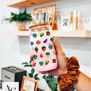 Crops Stardew Valley Sipper Glass Gift for Gamer