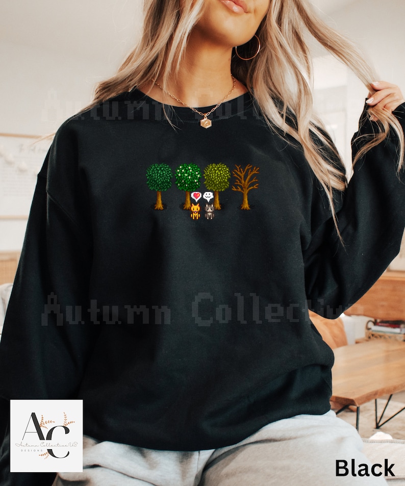 Stardew Valley Fall Trees and Cats Sweatshirt