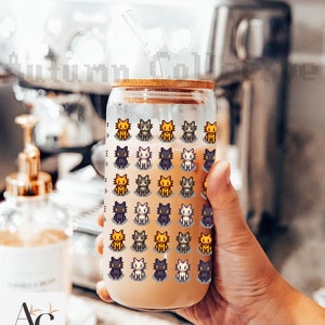 Stardew Valley Cat Sipper Glass, Video Game Gifts, Gamer Decor, Farming Game Merch, 16oz Cup, Gaming Accessories