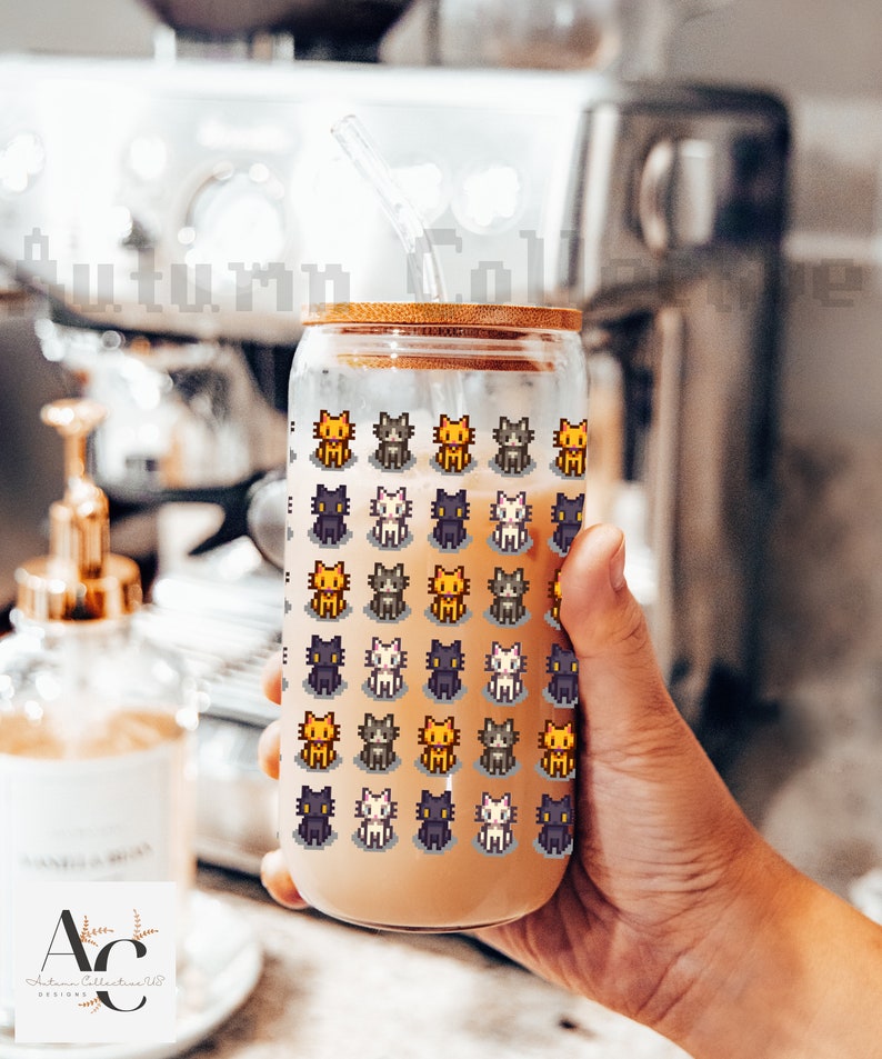 Cat Stardew Valley Sipper Glass Gift