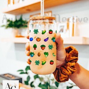 Crops Stardew Valley Sipper Glass Gift for Gamer