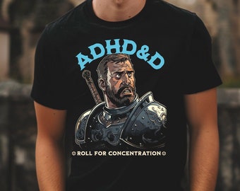 DND Camisa divertida, TDAH Trastorno por déficit de atención Mazmorras y dragones D&D Regalo para él Hombre Marido Papá Cumpleaños Camiseta gráfica de Navidad