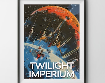 Twilight Imperium Board Game Poster, scifi science fiction space board gamer gift for father mom dad geek fan art wall decor bgg games room