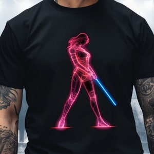 Neon Cyberpunk Woman Shirt, Japan Manga Comic Japanimation Outrun Game Art Film Cyberpunk 2077 Futuristic Shirt Clothing Gift punk
