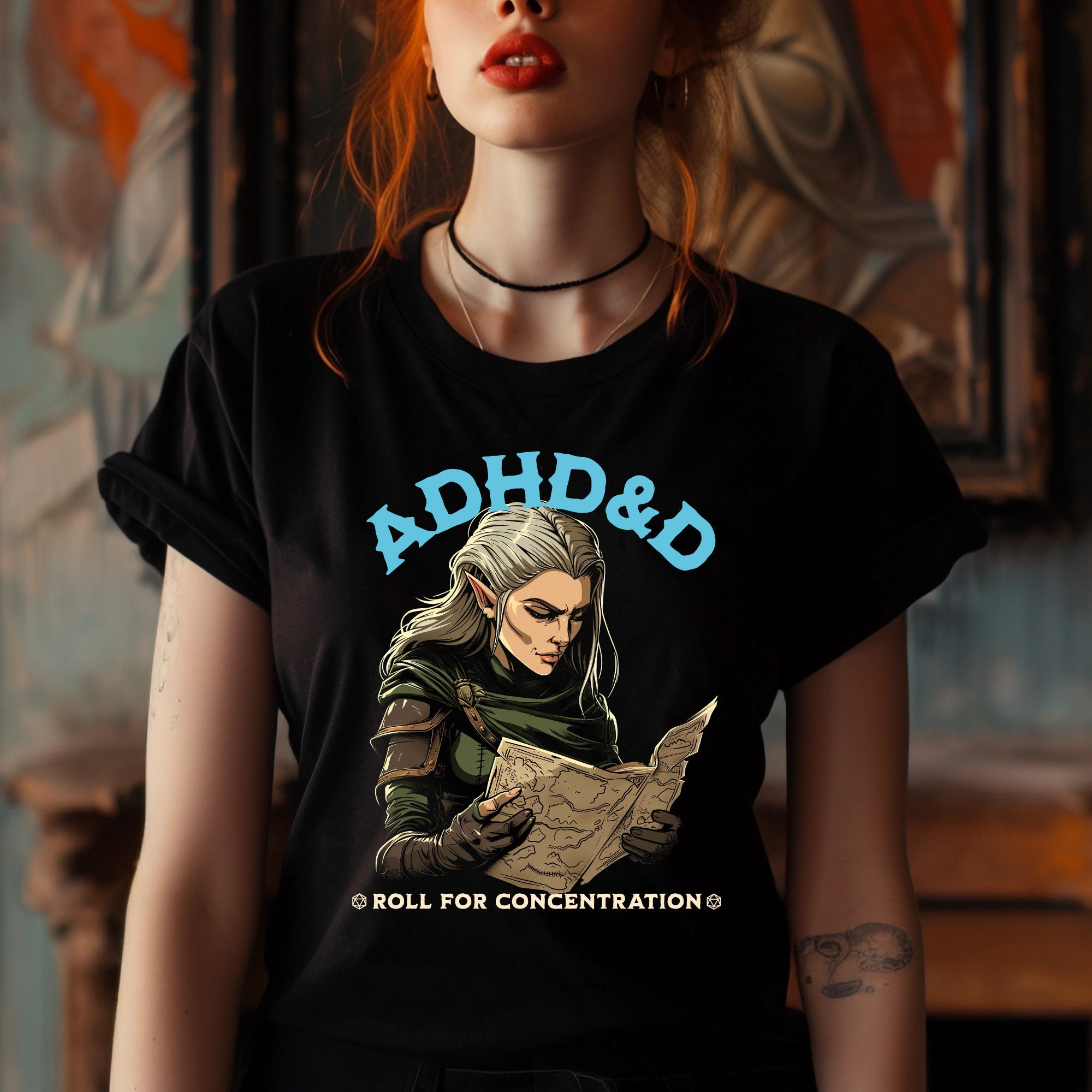 DND Funny Shirt, ADHD Attention Deficit Disorder Dungeons and Dragons D ...