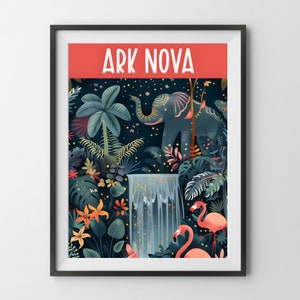 Ark Nova Board Game Poster, zoo painting print wall art strategy game gift for board gamer dad father mom geek euro fan games room decor