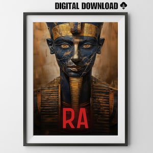 RA Digital Board Game Print, Egypt Egyptian painting poster wall art strategy game gift for board gamer dad father mom geek fan room scifi