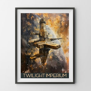 Twilight Imperium Board Game Poster, scifi science fiction space board gamer gift for father mom dad geek fan art wall decor bgg games room