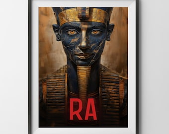 RA Brettspiel Poster, Ägypten Reiner Knizia Ägyptisches Malerei Plakat Wandkunst Spiel Geschenk Brettspieler Vater Vater Mama Geek Spaßraum scifi