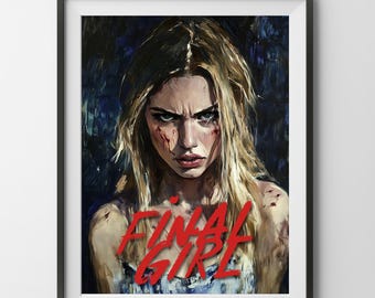 Final Girl Brettspiel Poster, Horror VHS entkommen Frauen Abenteuer blond Malerei Druck Wand dekor Geschenk Familie Kunst Papa Mama Spielzimmer