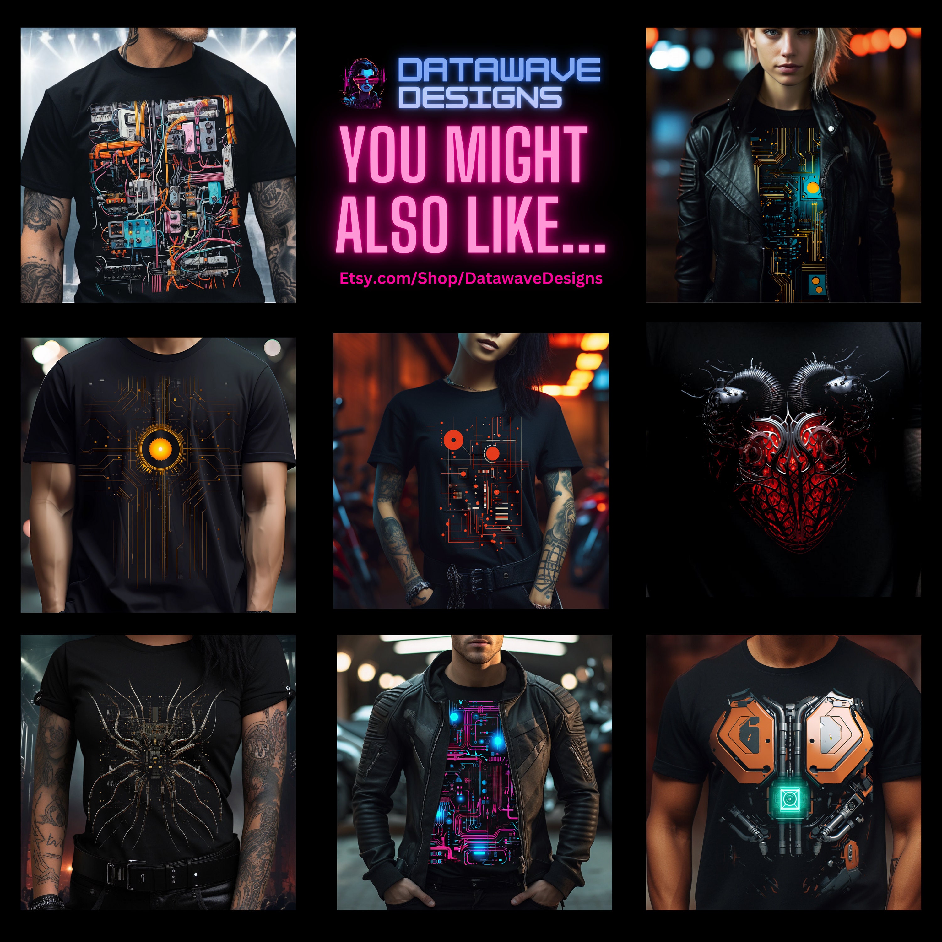 Android Wires Body Shirt, Cyber Punk Scifi Heart Cybernetic Circuits ...