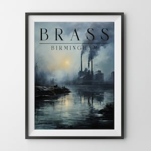 Brass Birmingham Board Game poster, Industrial Revolution painting England Capitalist strategy print gift for gamer dad geek euro fan art