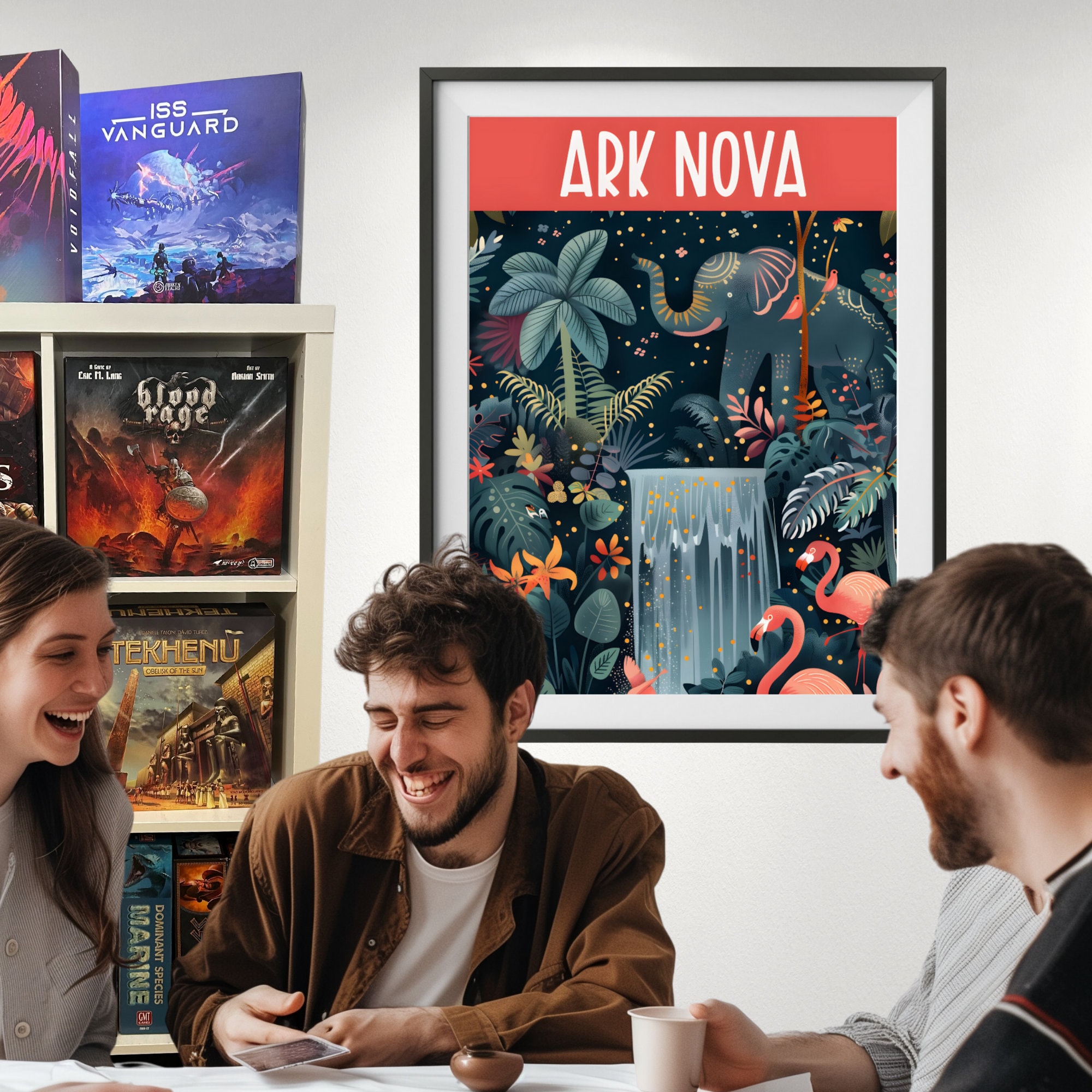 Ark Nova Board Game Poster, Zoo Painting Print Wall Art Strategy Game ...