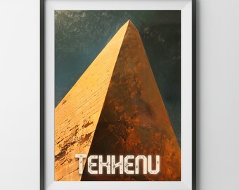 Tekhenu Board Game Poster, Ancient Egypt obelisk of the sun temple karnak strategy gift for gamer mom father dad geek euro fan wall art