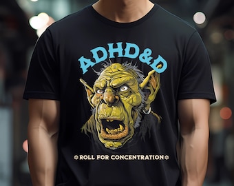 DND Camisa divertida, TDAH Trastorno por déficit de atención Mazmorras y dragones D&D Regalo para él Hombre Marido Papá Cumpleaños Camiseta gráfica de Navidad