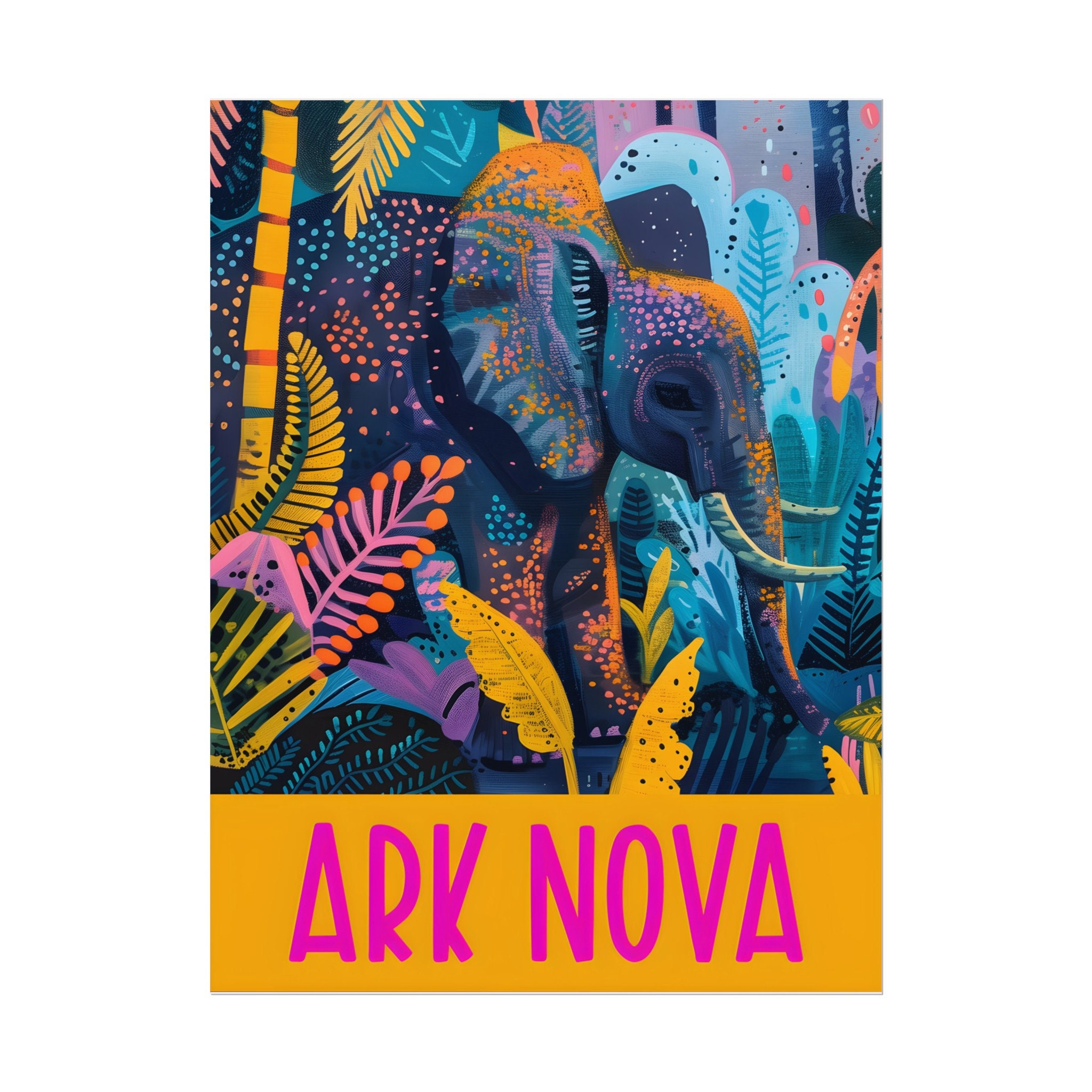 Ark Nova Board Game Poster, Zoo Painting Print Wall Art Strategy Game ...