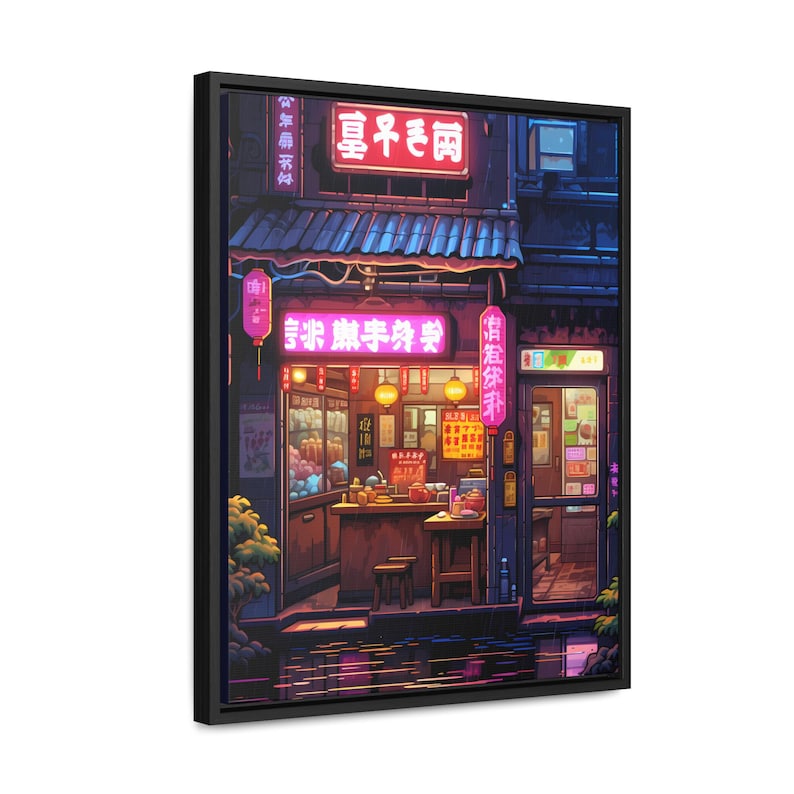 May include: A neon-lit storefront in a Japanese city at night. The storefront is decorated with red lanterns and pink neon signs that read "早起き雨" and "台湾黒糖芋圓" in Japanese. The storefront is also decorated with a sign that reads "白鹿抹茶" in Japanese. The storefront is lit up with neon lights, and the street is wet from the rain.