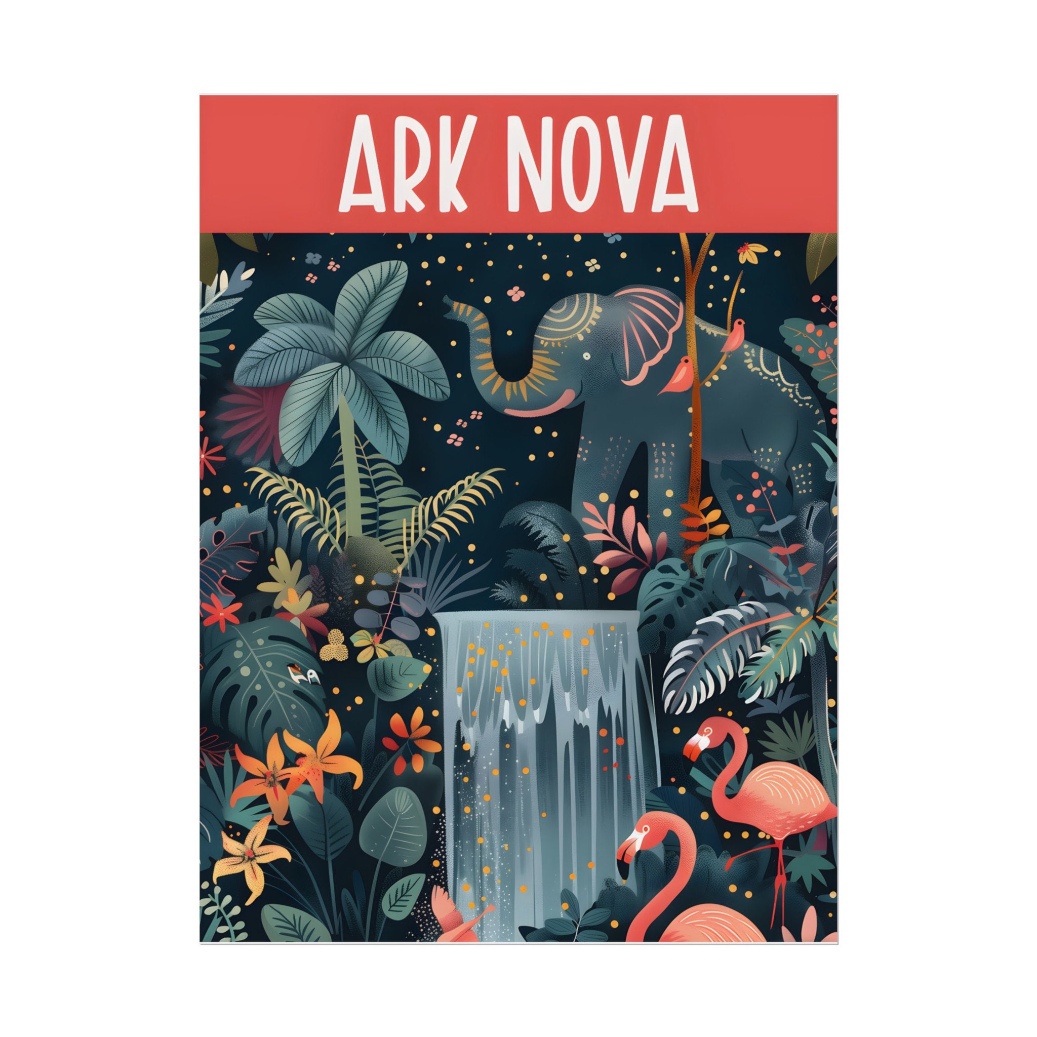 Ark Nova Board Game Poster, Zoo Painting Print Wall Art Strategy Game ...
