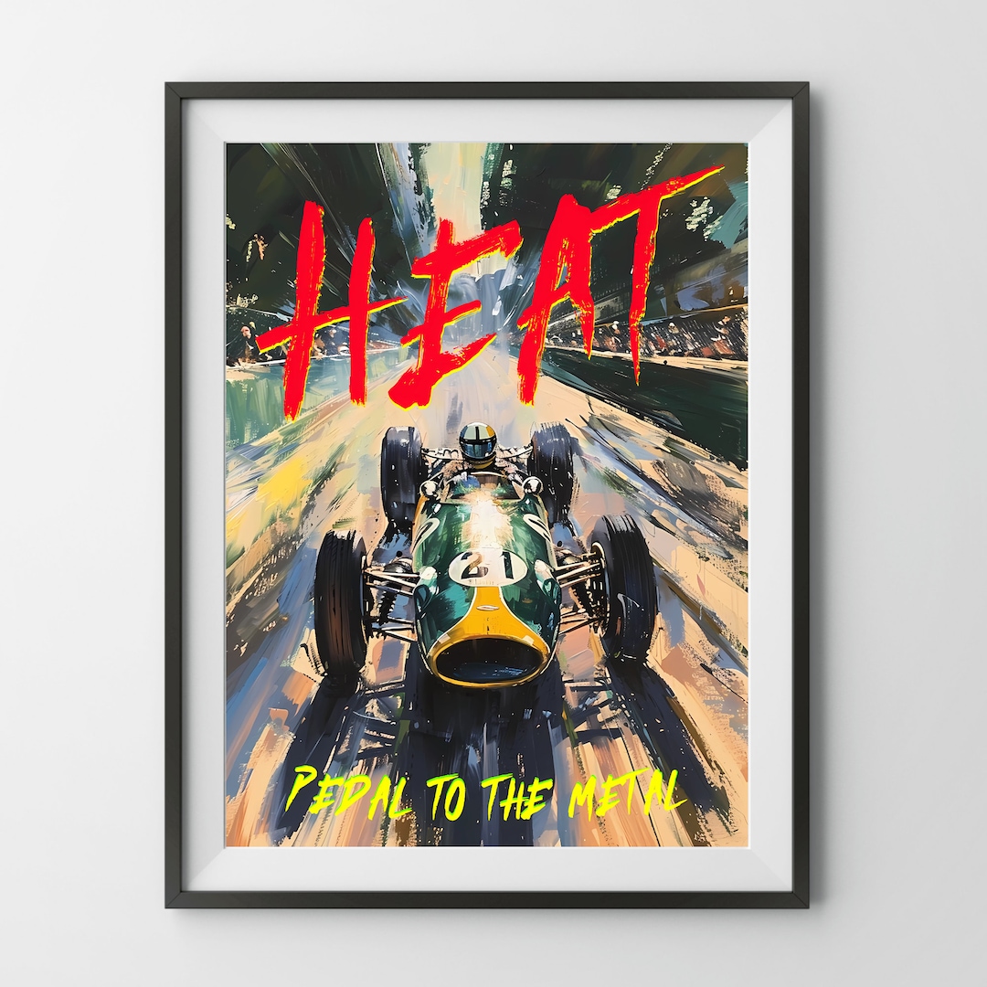 Heat Inspired Poster, Race Car Pedal to the Metal Painting Board