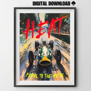 Poster digitale da tavolo Heat, gioco di carte da corsa, stampa artistica da parete, regalo per giocatori di carte, papà, mamma, fan, decorazioni per la stanza dei giochi