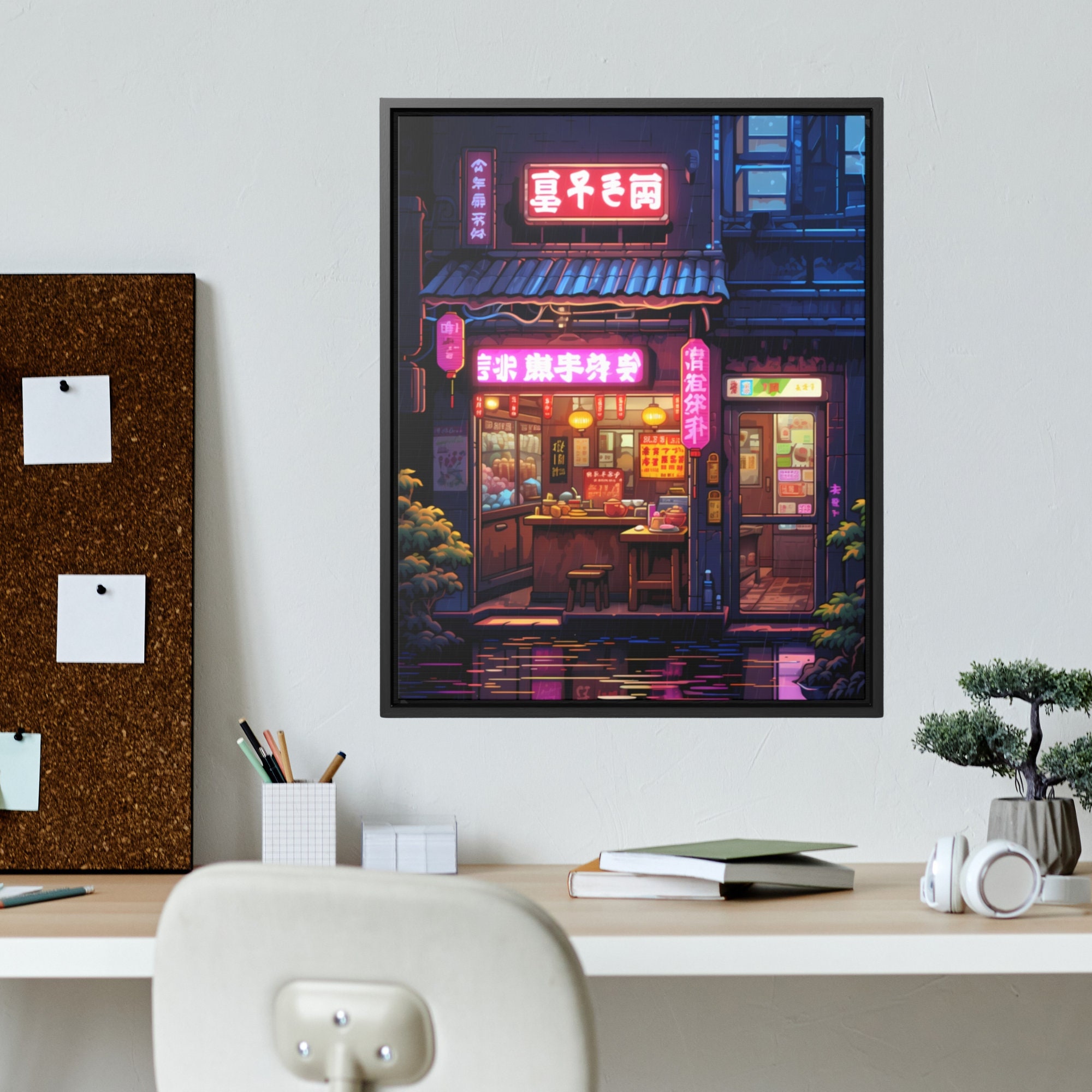 Japanese Ramen Shop Poster, Cozy Cafe Studio Ghibli Japan Manga