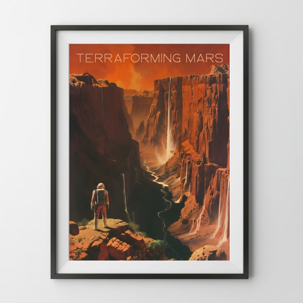 Terraforming Mars bordspel poster, schilderij print muur kunst strategie spel cadeau voor bordgamer vader vader moeder geek euro fan kamer decor