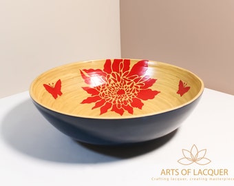 Chrysanthemum Harmony Lacquer Bowl