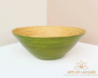 Verdant Gleam Handcrafted Lacquer Bowl