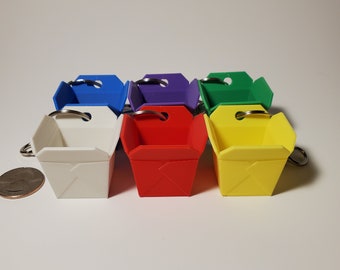 Miniature Chinese Takeout Box Keychain - Adorable Foodie Charm