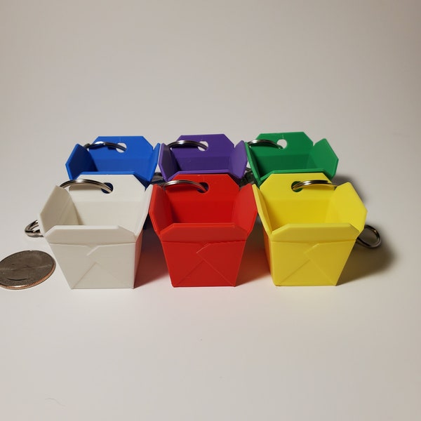 Miniature Chinese Takeout Box Keychain - Adorable Foodie Charm