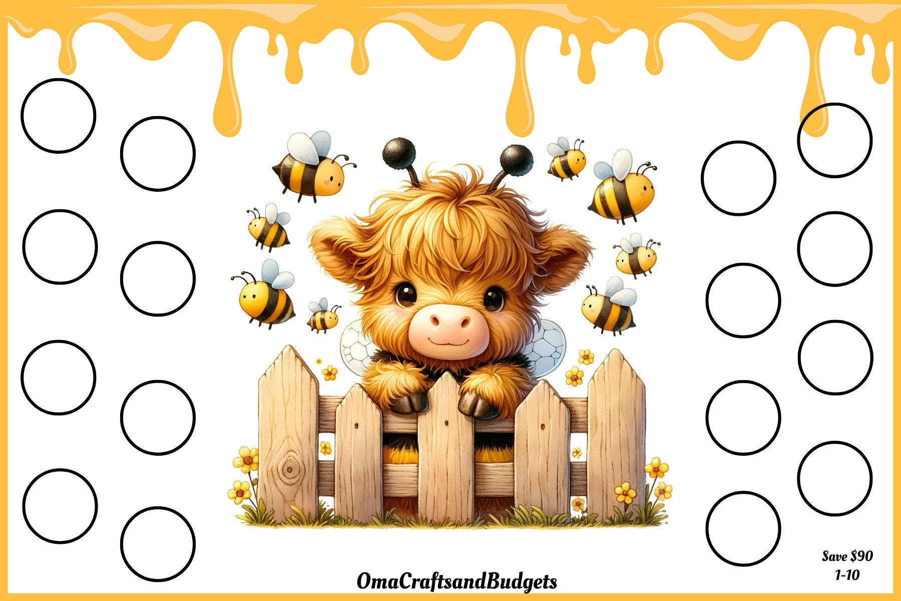 Highland Cow Honey Bee Scratch off Challenge - Etsy