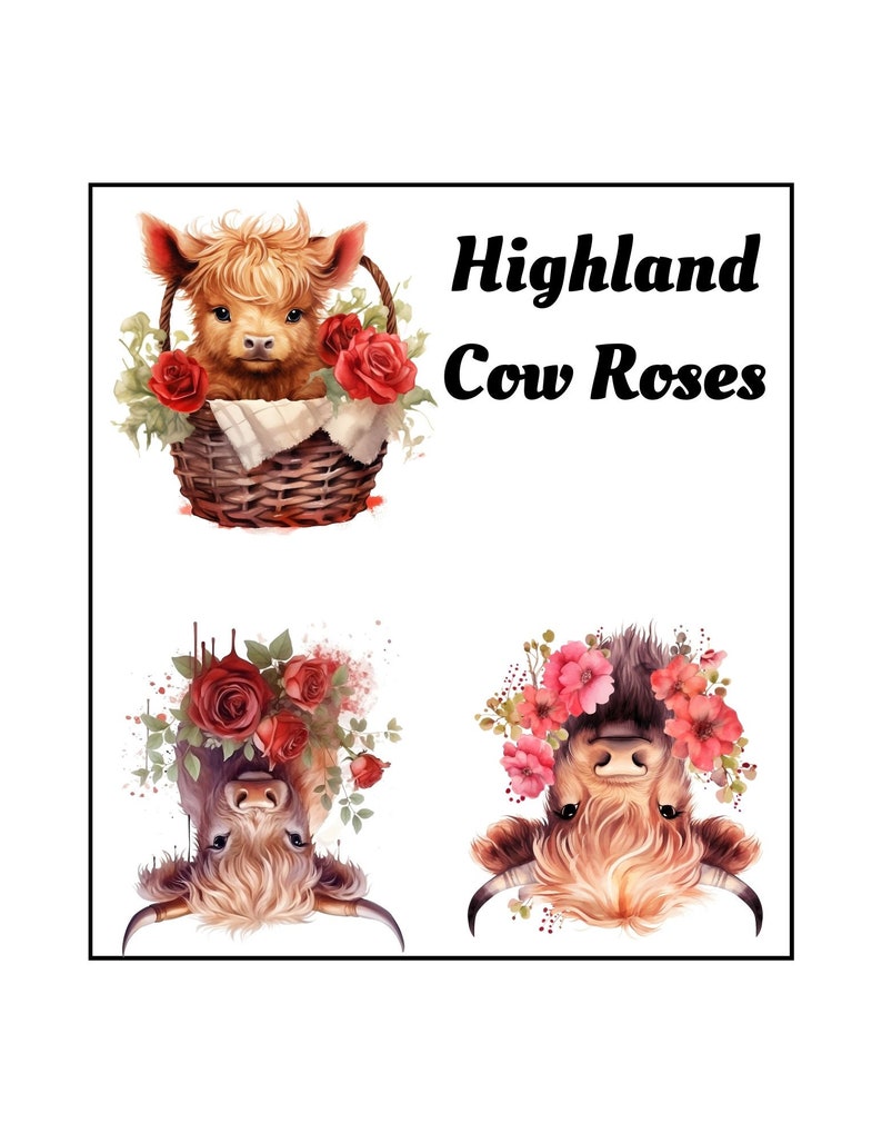 Mini Challenges With Roses Highland Cow Roses Mini Savings Challenges - Etsy