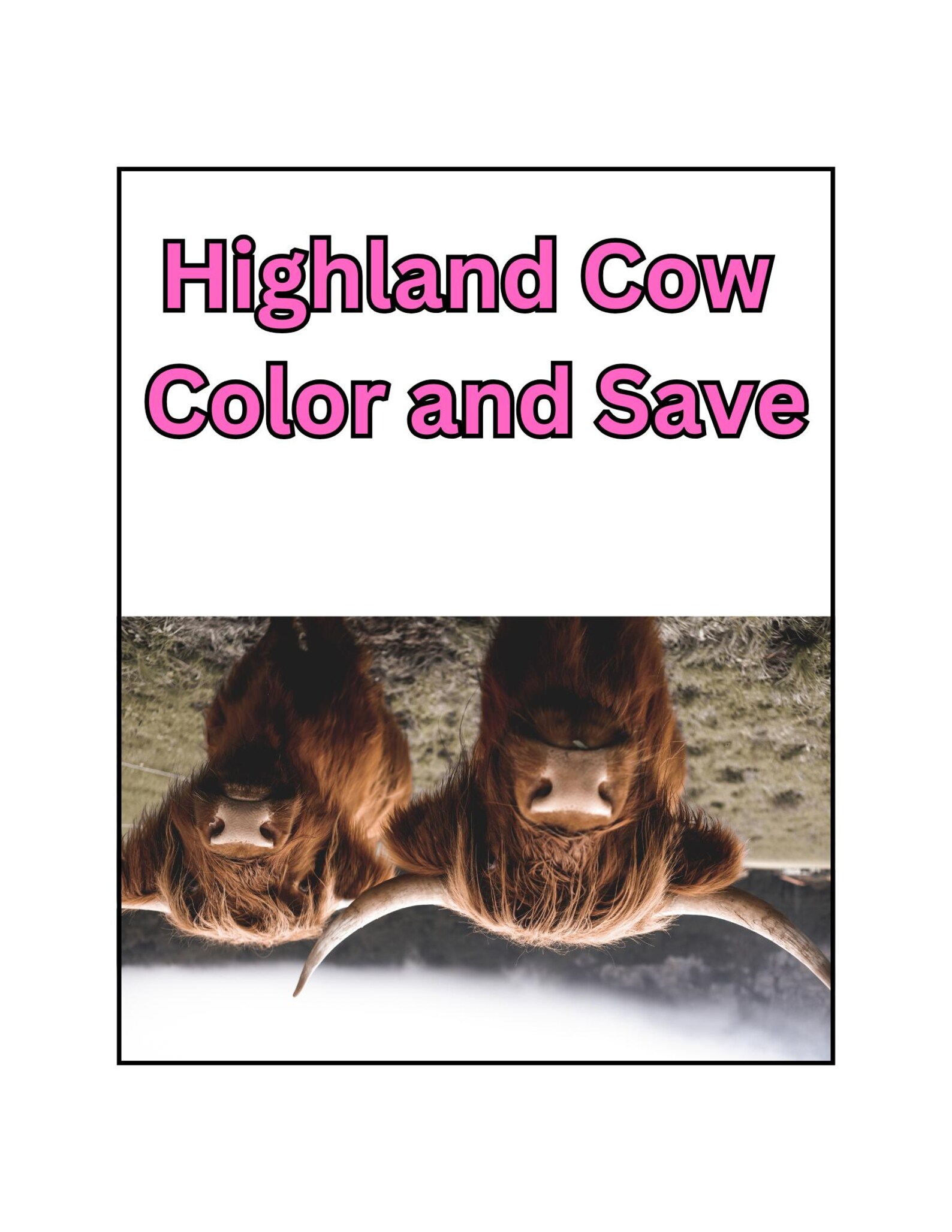 Highland Cow Color and Save Challenge - Etsy