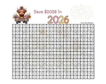 Highland Cow Save 2026 in 2026 Savings challenge