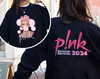 P!nk Pink Singer Summer Carnival 2024 Tour Sweatshirt,Pink Fan Lovers Shirt,Music Tour 2024 Shirt,Trustfall Album Shirt,Concert 2024 P!nk