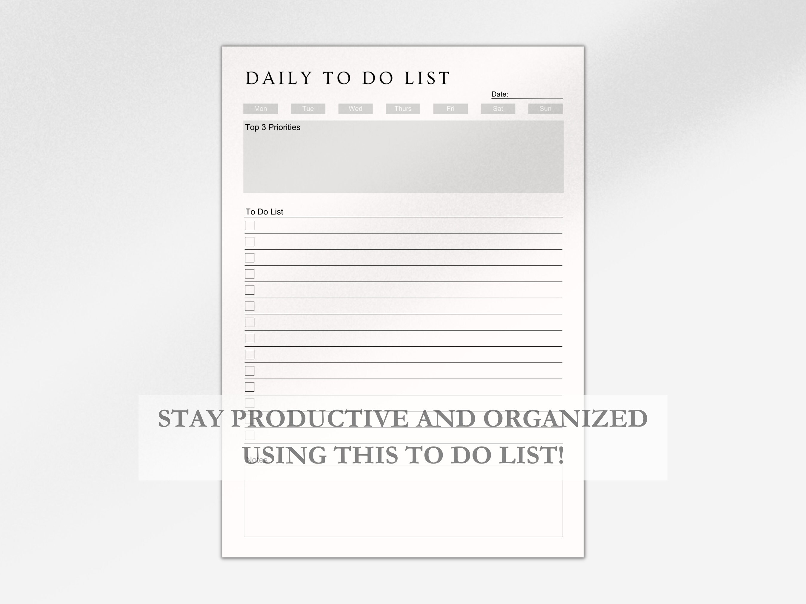 Editable Minimalist to Do List, Undated to Do List Template, Task ...