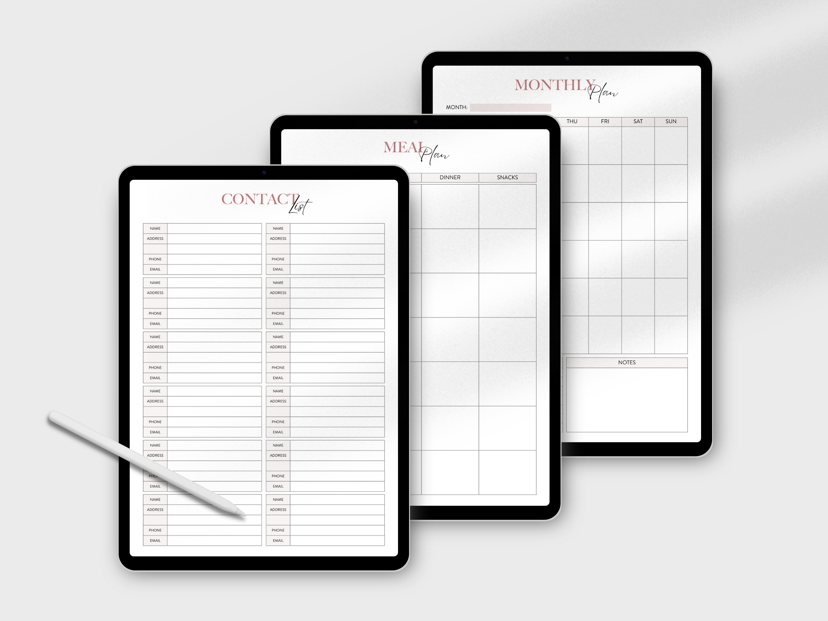 iPad Monthly Organizer