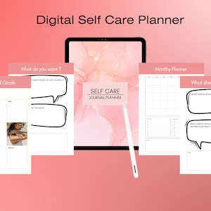 Self-Care Planner, 50 Page, Digital Planner, Printable Planner, Habit Tracker, Wellness Planner, Self-Care Journal, Goodnotes Planner