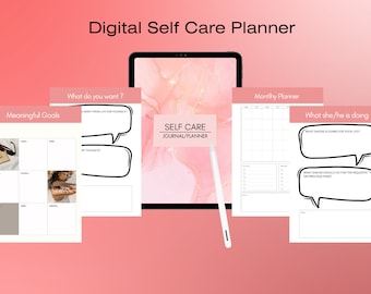 Zelfzorgplanner, 50 pagina's, digitale planner, afdrukbare planner, gewoontetracker, wellnessplanner, zelfzorgdagboek, Goodnotes Planner